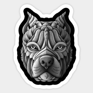 Ornate Pitbull Sticker